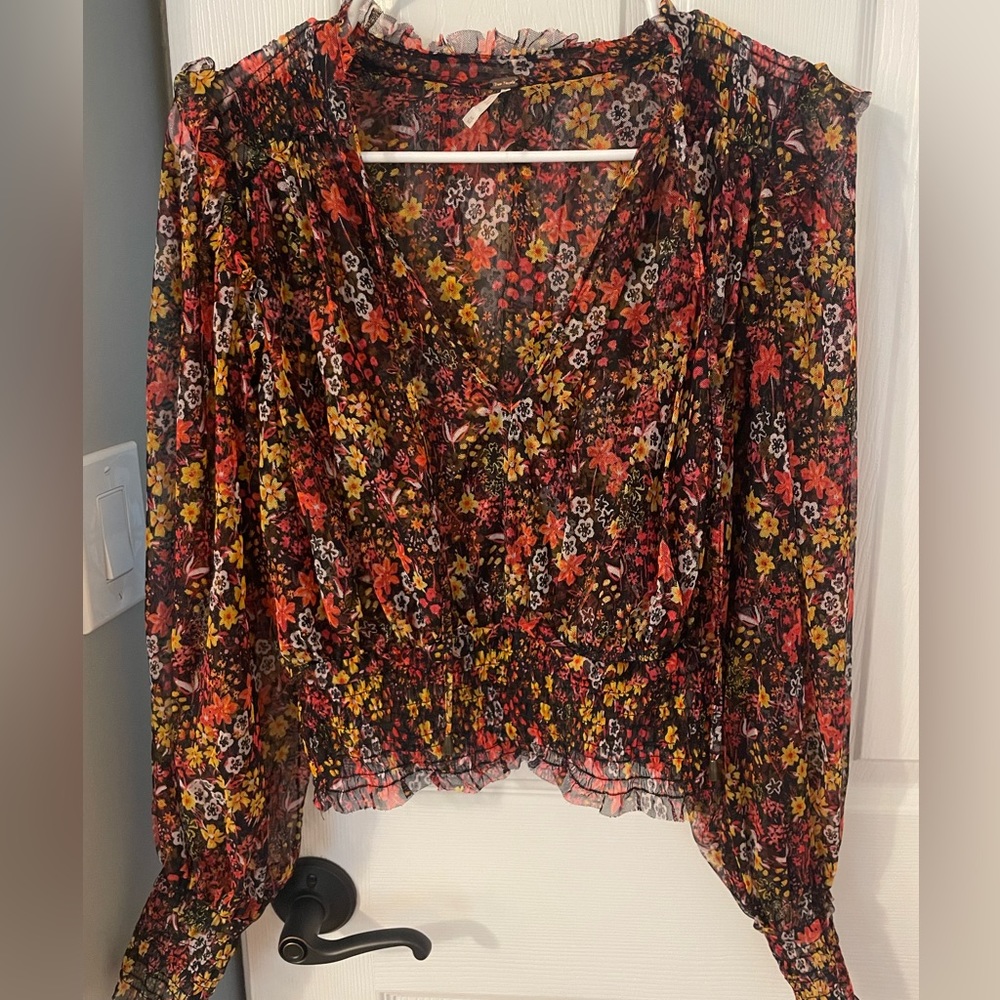 Free people long sleeve floral top